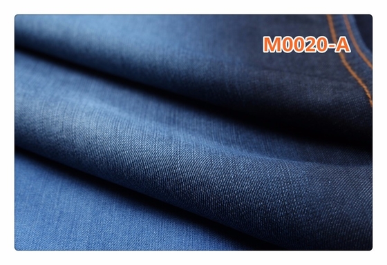 5.5 oz indigo blue grey cotton modal denim fabric สำหรับเสื้อเชิ้ต กระโปรง ชุด กางเกงยีนส์