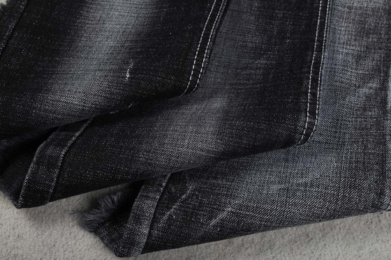 กำมะถัน Black Cross Hatch Slub ผ้าฝ้ายไลคร่าผ้ายีนส์ยืด