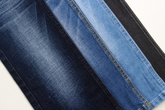 ขายปลีก 10.5 oz crossshatch slub stretch denim fabric สําหรับกางเกงยีนส์