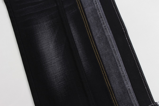 11.9 oz สีดําและสีดําด้านหลัง crosshatch slub ผ้าเดนม์