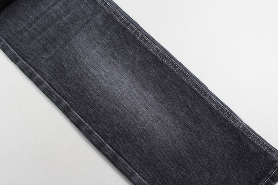 11.9 oz สีดําและสีดําด้านหลัง crosshatch slub ผ้าเดนม์