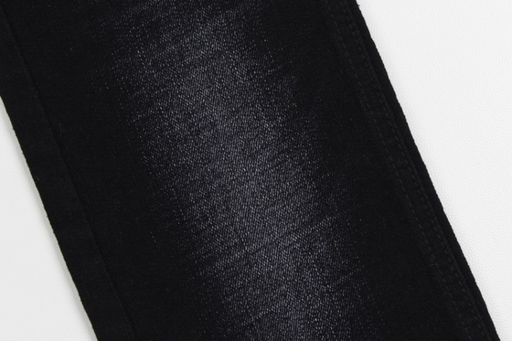 11.4 oz สีดําและสีดําด้านหลัง crosshatch slub ผ้าเดนม์