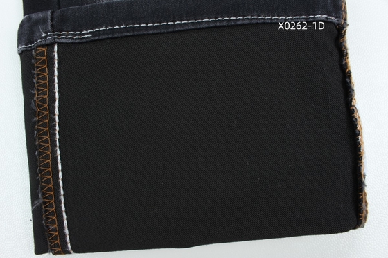 9.6 Oz สีดํา สูงยืด Satin เนื้อเดนมเนื้อสําหรับกางเกงยีนส์
