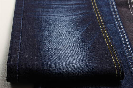 11.8 Oz Cross Slub Cotton Mixed Spandex Blue Denim Fabric For Man Jeans Stretch India Market Style Desizing Fleecing ผ้าใบสีฟ้าสําหรับผู้ชาย เสื้อเดนม์ยีนส์กระชับ สไตล์ตลาดอินเดีย