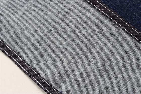 11.8 Oz Cross Slub Cotton Mixed Spandex Blue Denim Fabric For Man Jeans Stretch India Market Style Desizing Fleecing ผ้าใบสีฟ้าสําหรับผู้ชาย เสื้อเดนม์ยีนส์กระชับ สไตล์ตลาดอินเดีย