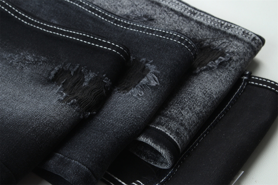 11.5oz ดําดําและดํา ด้านหลังผ้าเดนม ผ้ายีนส์แข็ง ผ้าสําหรับสไตล์แบรนด์ ยีนส์สไตล์เพื่อนผู้ชาย