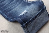 13.5oz Cotton Polyester Denim Fabric กางเกงยีนส์ Indigo Blue Sanforizing