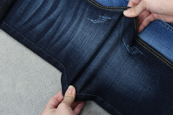 Indigo Blue Crosshatch Denim Fabric Slub Full Stretch 10.3 วัสดุของกางเกงยีนส์