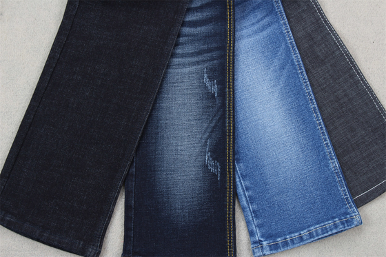 Indigo Blue Crosshatch Denim Fabric Slub Full Stretch 10.3 วัสดุของกางเกงยีนส์