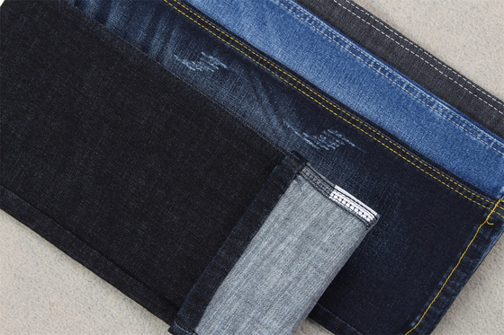 Indigo Blue Crosshatch Denim Fabric Slub Full Stretch 10.3 วัสดุของกางเกงยีนส์