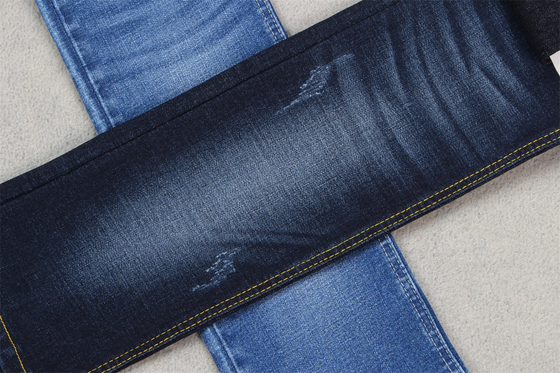 Indigo Blue Crosshatch Denim Fabric Slub Full Stretch 10.3 วัสดุของกางเกงยีนส์