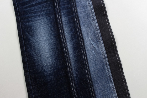 หนัก 12.6 oz สีน้ําเงินเข้ม Crosshatch ผ้าเดนมสําหรับกางเกงยีนส์