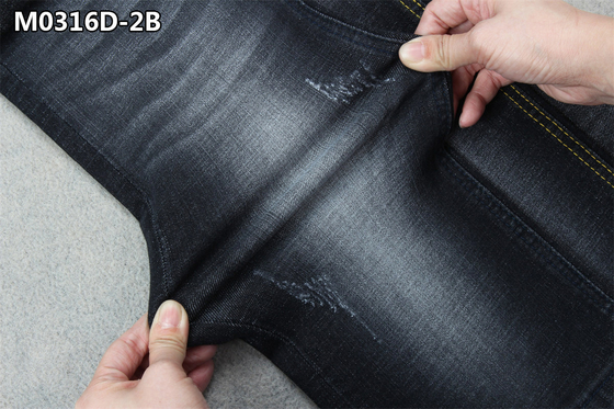 10 Oz High Stretch Cross Hatch กางเกงยีนส์ผ้า Slub Balck ผ้ายีนส์สำหรับผู้ชาย Wear